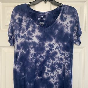 American Eagle Soft and Sexy Blue Tie Dye Tee Shirt XS